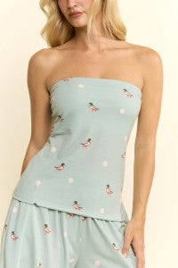 Duck Print Strapless Lounge Set