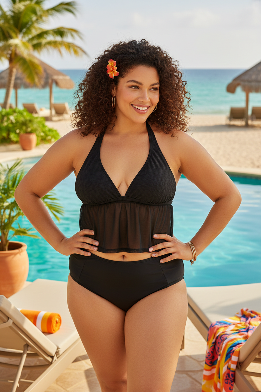 Lushoire Black Bikini Set - Plus