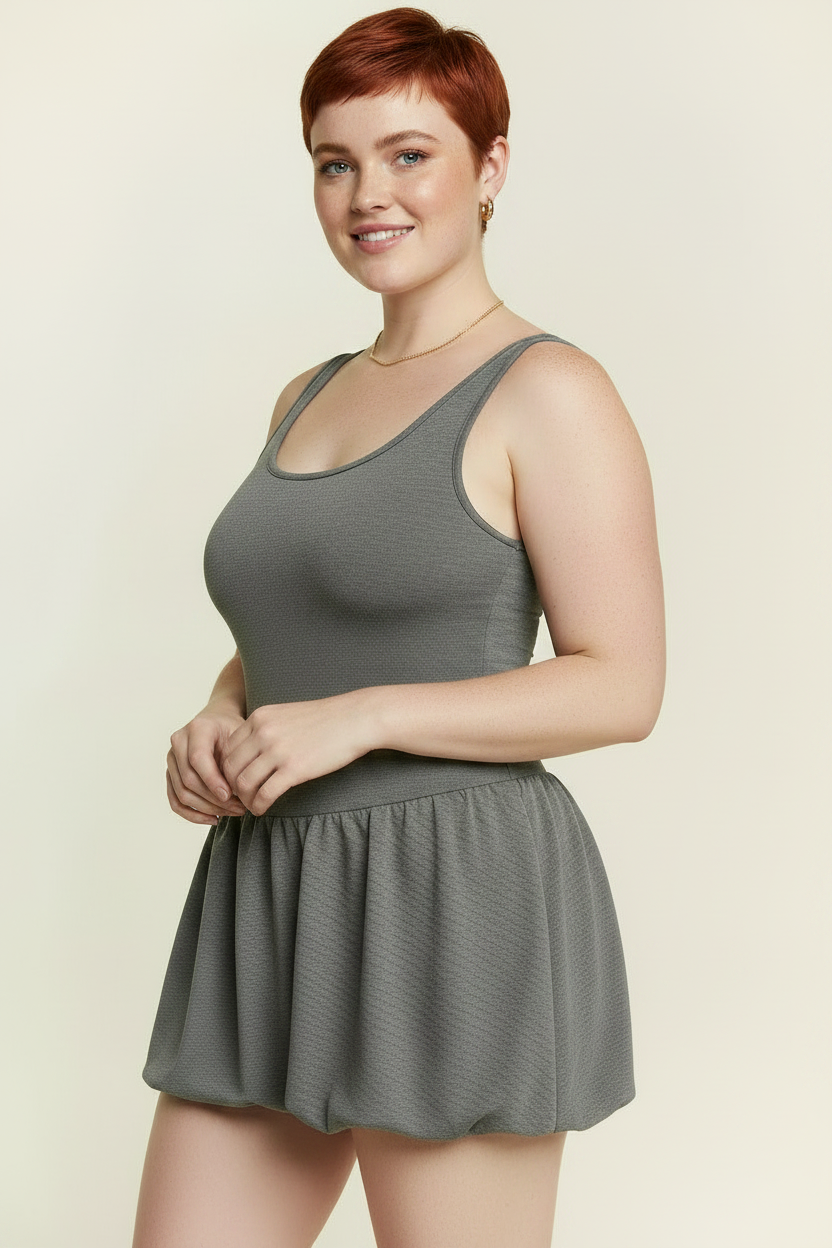 Athletic Bubble Dress with Shorts - Plus