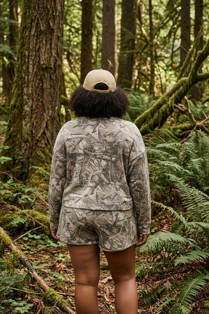 Hunting Camo Lounge Short Set - Plus