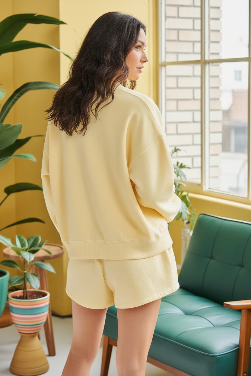 Side Slit Short  Cardigan Set