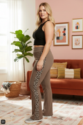 Leopard Print Flare Pants - Plus