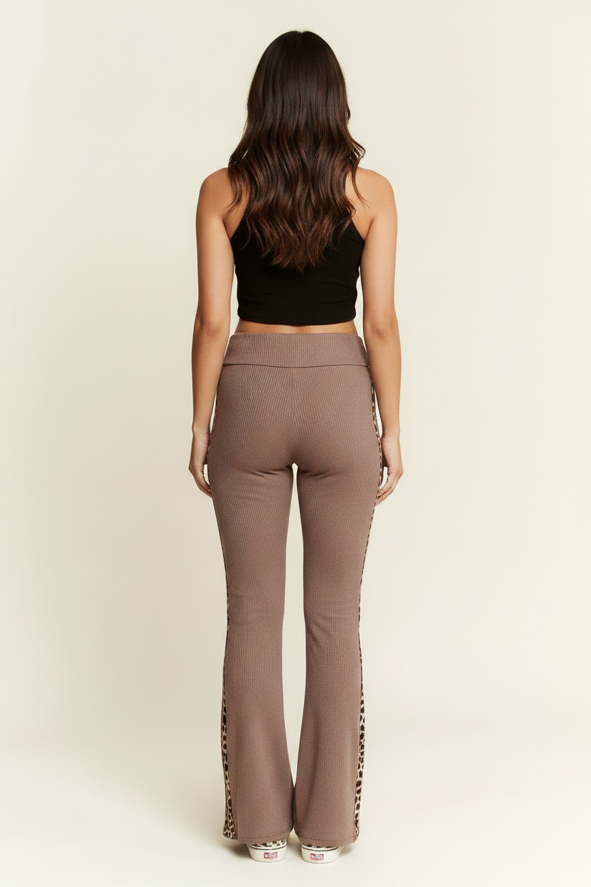 Leopard Print Flare Pants